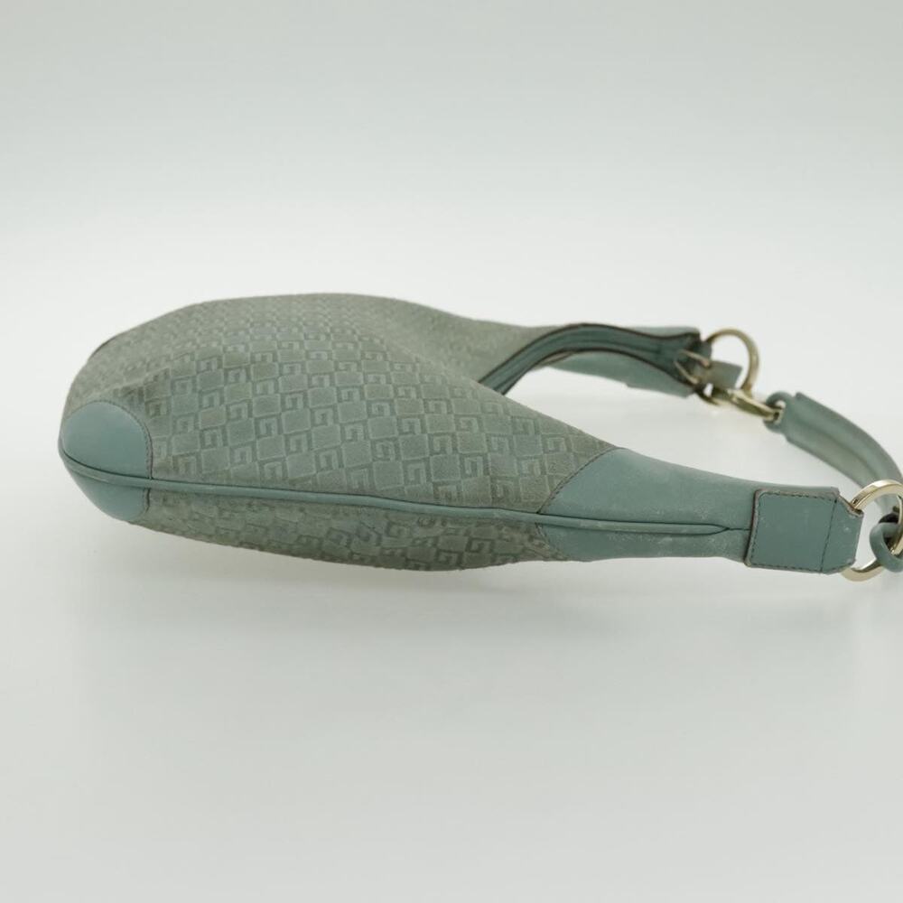 GUCCI Shoulder Bag Suede Blue Gold 001 001 - Picture 4 of 16